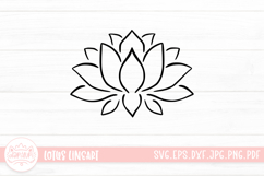 Lotus Outline Logo SVG Cut File Product Image 1