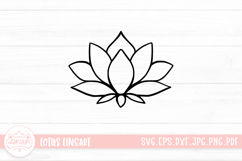 Lotus Outline Logo SVG Cut File Product Image 1