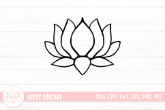 Lotus Outline Logo SVG Cut File Product Image 1