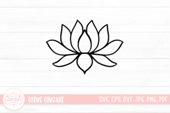 Lotus Outline Logo SVG Cut File Product Image 1