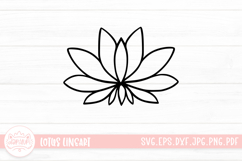 Lotus Outline Logo SVG Cut File Product Image 1