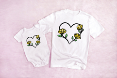 Lotus Floral Heart Wreath Flower Graphic Clipart PNG Product Image 3