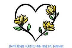 Lotus Floral Heart Wreath Flower Graphic Clipart PNG Illustration