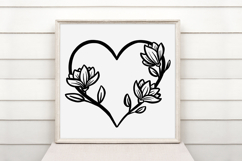 Lotus Floral Heart Wreath Flower Graphic Clipart PNG Product Image 2
