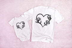 Lotus Floral Heart Wreath Flower Graphic Clipart PNG Product Image 3