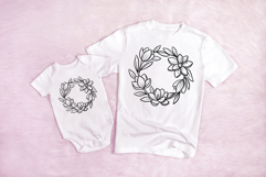 Lotus Floral Wreath Flower Illustration Clipart PNG Product Image 2