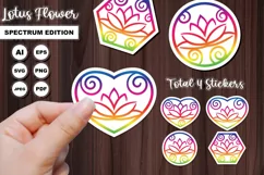 Stickers | Lotus Flowers, Heart Lotus | Spectrum Vivid Color Product Image 1