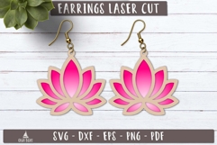 Lotus Flower Earrings SVG Laser Cut design