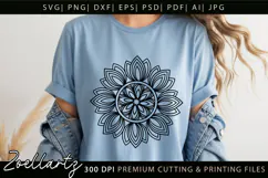 Floral Mandala SVG Lotus Flower Mandala Yoga T-shirt Pillow Product Image 5