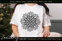 Floral Mandala SVG Lotus Flower Mandala Yoga T-shirt Pillow Product Image 1