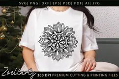 Floral Mandala SVG Lotus Flower Mandala Yoga T-shirt Pillow Product Image 3