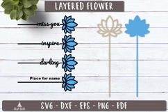 Lotus Flower Name SVG 3d Layered Laser Cut