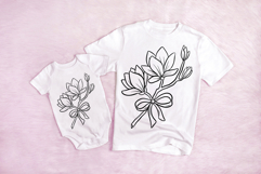 Lotus Flowers and Bow Floral Illustration Clipart PNG Product Image 3