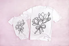Lotus Flowers and Bow Floral Illustration Clipart PNG Product Image 3