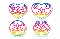Stickers | Lotus Flowers, Heart Lotus | Spectrum Vivid Color Product Image 2
