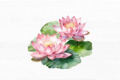 Lotus Flowers Watercolor Sublimation Clipart Product Image 3