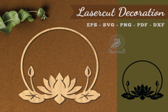 Lotus Frame Lasercut Decoration SVG Product Image 1