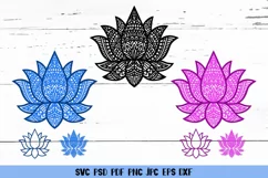 Lotus Mandala SVG,Lotus Flower SVG,Lotus Paper Cut SVG Product Image 3