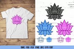 Lotus Mandala SVG,Lotus Flower SVG,Lotus Paper Cut SVG Product Image 1