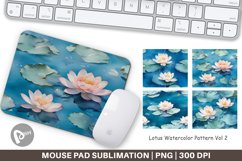 Mouse Pad Lotus Watercolor Pattern Product Image 1