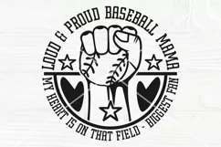 Loud and Proud Baseball Mama Svg Png, Baseball Svg Cut File Product Image 1
