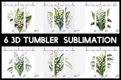 6 3D Lilly of the Valley Tumbler Sublimation | Paper Cut Product Image 1