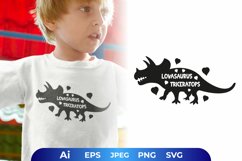 Lovasaurus Triceratops on Valentine's Day SVG Design Product Image 1
