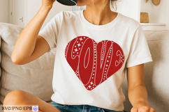 Retro Love Heart Valentine Day SVG PNG T-shirt Design Product Image 2