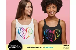 Love Heart SVG | Heart PNG | Peace Heart SVG | Hippie Heart Product Image 3