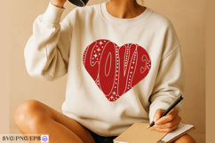 Retro Love Heart Valentine Day SVG PNG T-shirt Design Product Image 3