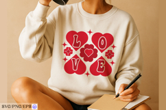 Valentine Love Heart SVG PNG T-shirt Design Product Image 3