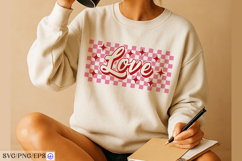 Retro Love Happy Valentines Day SVG PNG T-shirt Design Product Image 3
