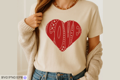 Retro Love Heart Valentine Day SVG PNG T-shirt Design Product Image 4
