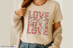 Retro Love Valentine Coquette Bow SVG PNG T-shirt Design Product Image 4