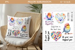 Watercolor Bird|Motivational Quotes Pillow Sublimation Product Image 1