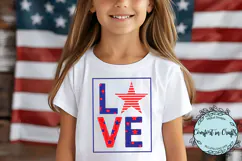 LOVE 4th of July SVG and Sublimation design Product Image 1