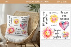Watercolor Sun|Motivational Quotes Pillow Sublimation Product Image 1