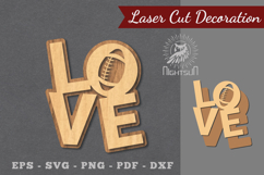 Love American Football Laser Cut Decoration Product Image 1