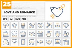 Love and Romance Two Tone Vector Icons pack Product Image 1