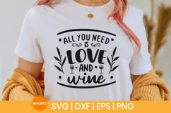 All you need is love and wine valentine svg quote Product Image 2