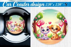 Car Coaster | Valentine&#039;s Day | Love Animals Product Image 1