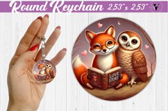 Round Keychain | Valentine&#039;s Day | Love Animals Product Image 1