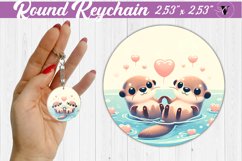 Round Keychain | Valentine&#039;s Day | Love Animals Product Image 1
