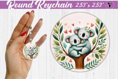 Round Keychain | Valentine&#039;s Day | Love Animals Product Image 1