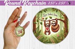 Round Keychain | Valentine&#039;s Day | Love Animals Product Image 1