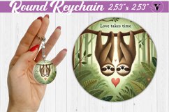 Round Keychain | Valentine&#039;s Day | Love Animals Product Image 1
