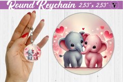 Round Keychain | Valentine&#039;s Day | Love Animals Product Image 1