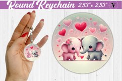 Round Keychain | Valentine&#039;s Day | Love Animals Product Image 1
