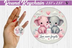 Round Keychain | Valentine&#039;s Day | Love Animals Product Image 1