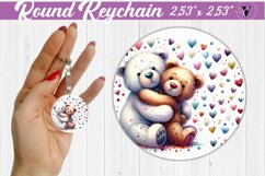 Round Keychain | Valentine&#039;s Day | Love Animals Product Image 1